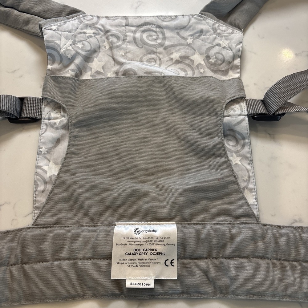 Ergobaby Ergo Baby Doll Carrier Galaxy Gray Embroidered Stars Pretend Play - Picture 6 of 8